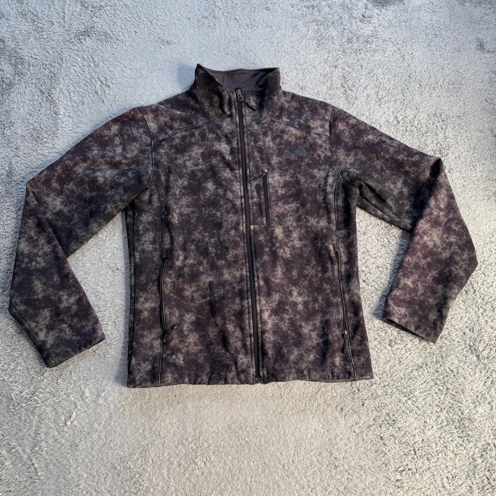 The North Face Apex Bionic Softshell Jacket Small Brown Gray Acid Wash Fleece